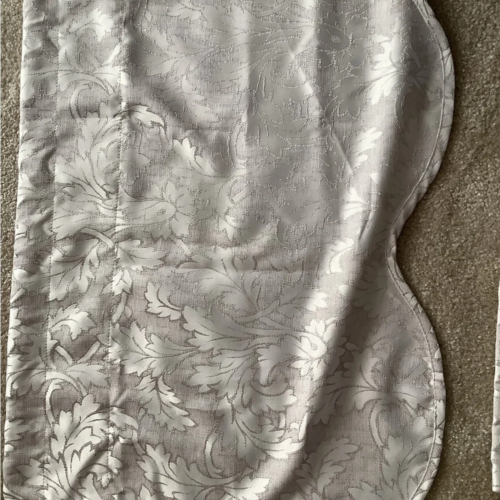 Valance set of (2) beige with pretty designs only used 6 months like new…